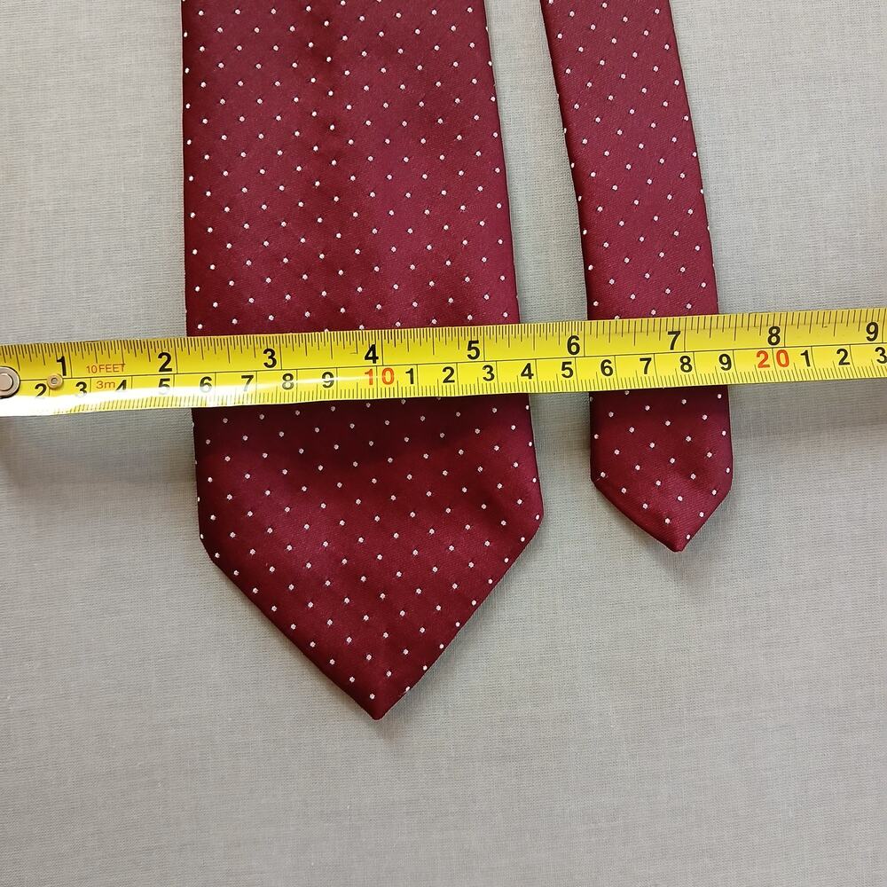 Wembley Vintage Red Polka Dot Necktie 1970s white polyester silk satin WEMCO - Picture 6 of 6